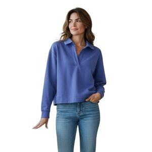 Athleta pullover cropped Collared Top